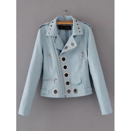 Round Hollow Multi Color PU Jacket