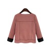 Single-Breasted Color Block Round Neck Jacket