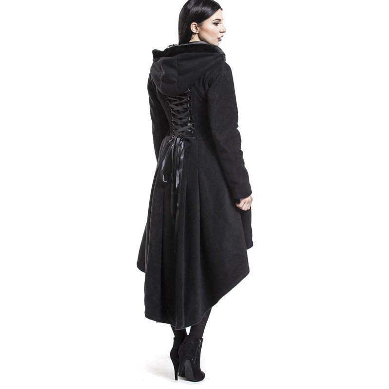 Asymmetric Single-Breasted Hooded Women's Overcoat