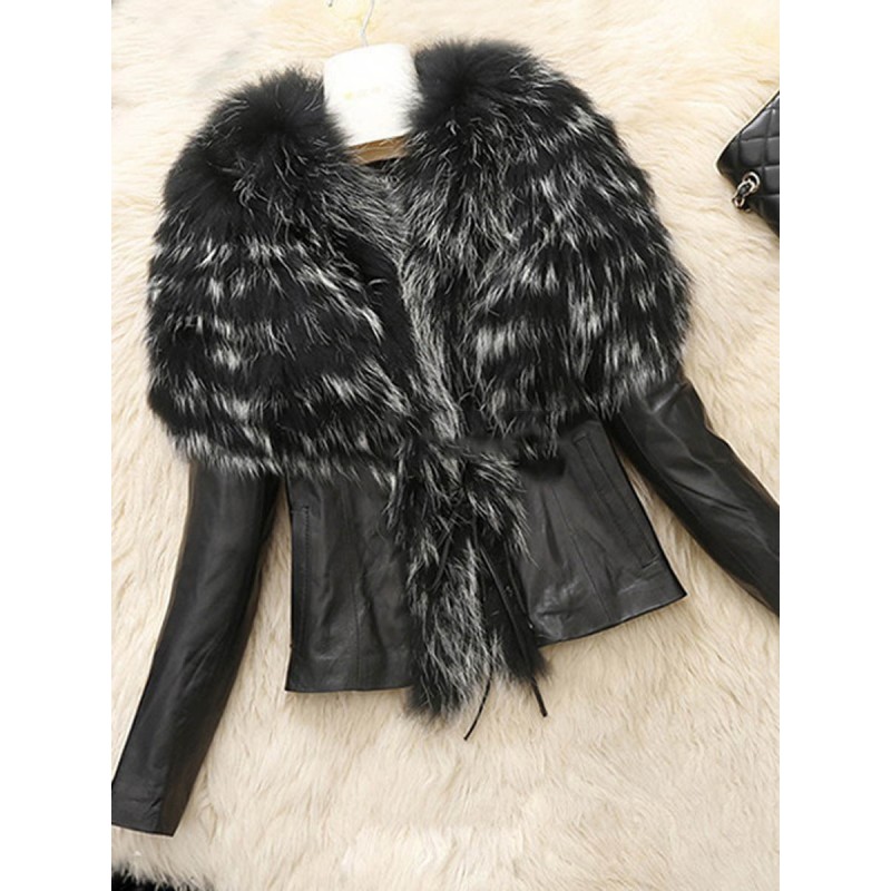 Flocking Color Block Patchwork Jacket