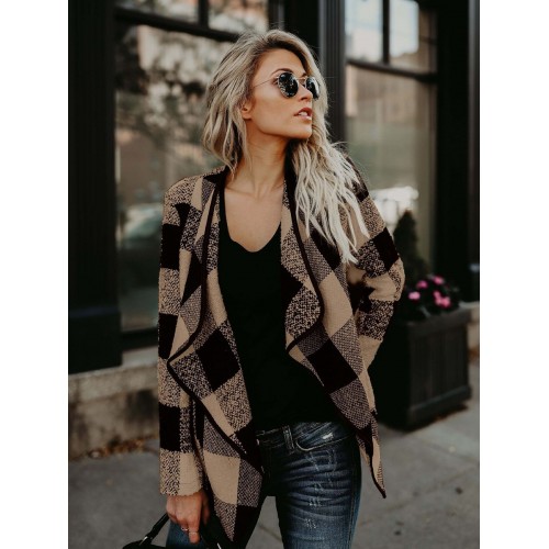 Plain Color Block Loose Single Jacket