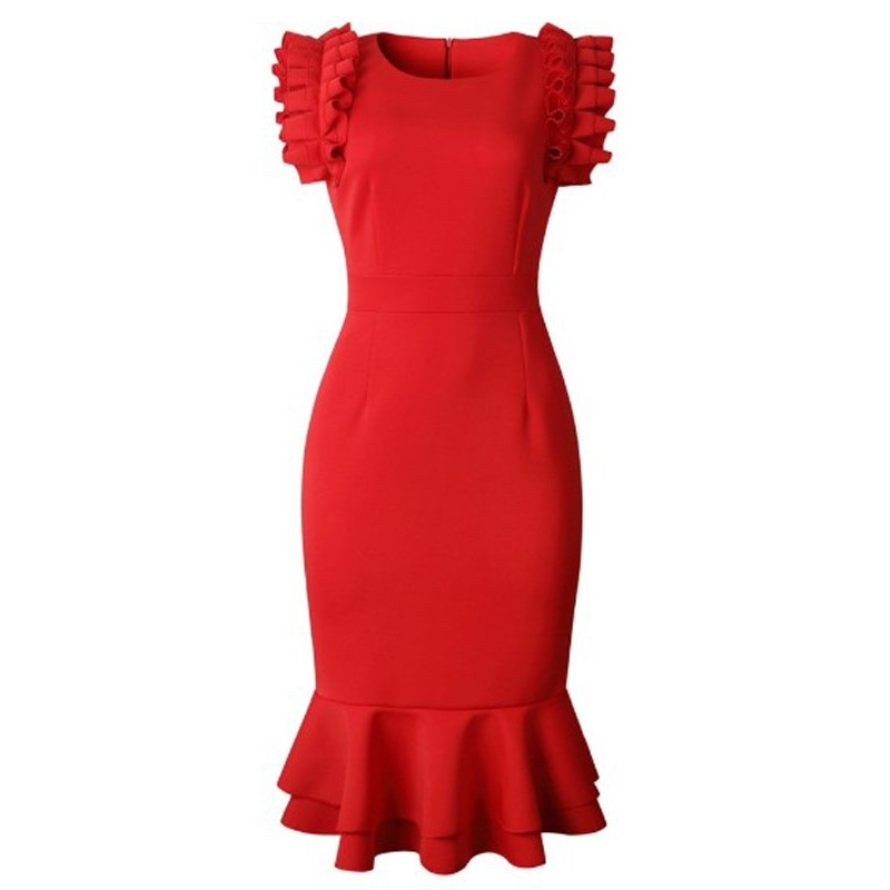 Ankle-Length Bowknot Sleeveless Sheath Pullover Dr...