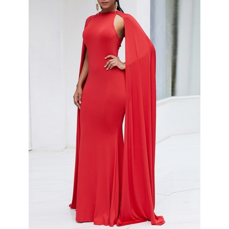 Floor-Length Long Sleeve Pullover Bodycon Dresses