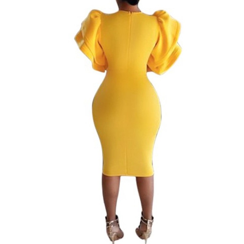 Round Neck Short Sleeve Zipper Spring Mid-Waist Dr...