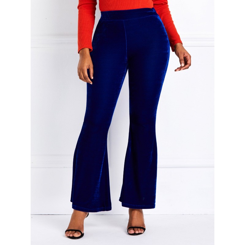 Pure Color High Waist Elastic Full Length Casual P...